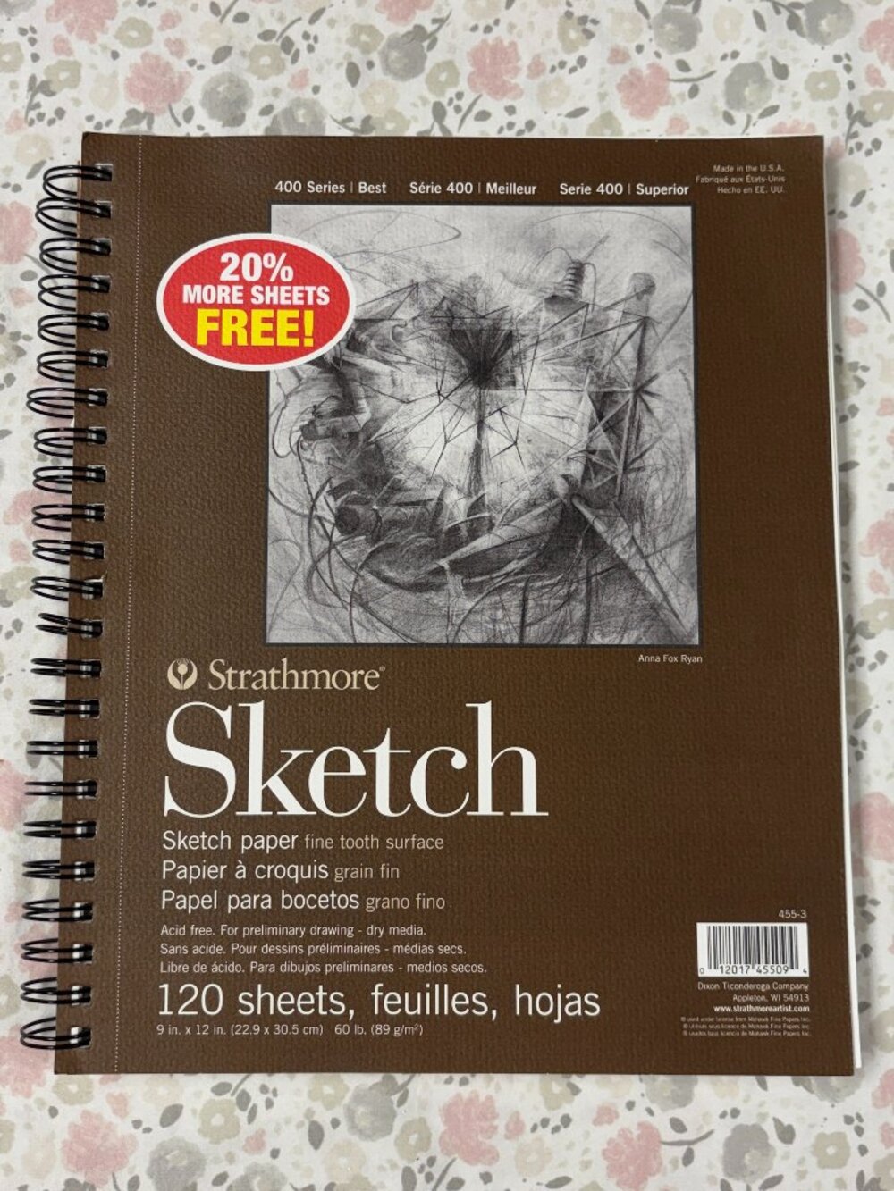 Strathmore Sketch Pad, 60lb, 9" x 12", spiral bound Microperforated - 400 Series